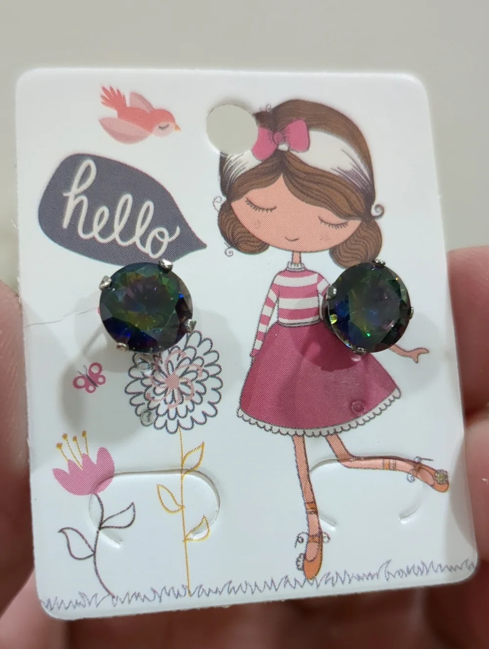 Rainbow Topaz Stud Earrings - 925